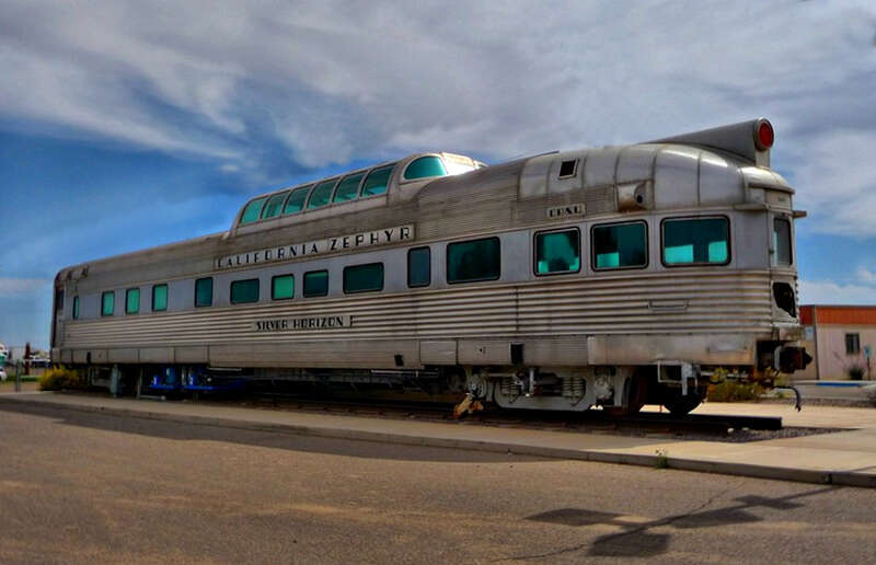 Photographed  at Maricopa Arizona - Amtrak Station
The Silver Horizon (CB&amp;amp;Q #375) was one of a number of California Zephyr cars that were sold to Amtrak, becoming Amtrak #9250. Later the car was sold to private owners and partially gutted in an