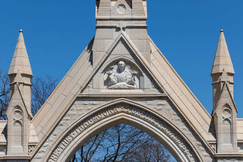 West Entrance, Calvary Cemetery, Evanston, Illinois.