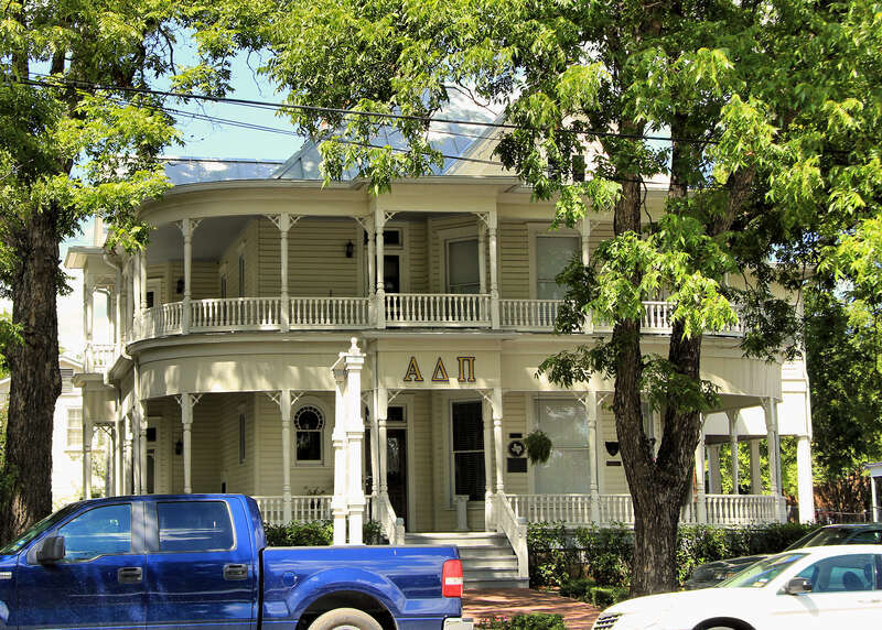 The Cape House in San Marcos, Texas, United States. The house was listed on the National Register of Historic Places on August 26, 1983 and designated a Recorded Texas Historic Landmark in 1985.