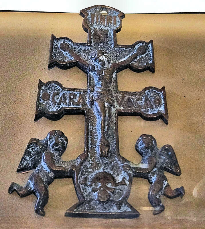Copy of the Caravaca Cross carried by Franciscan missionaries to California.