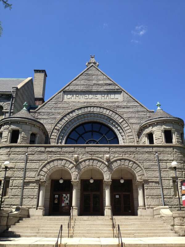 Hall entrance to Carnegie Free Library of Allegheny, Pittsburgh PA.