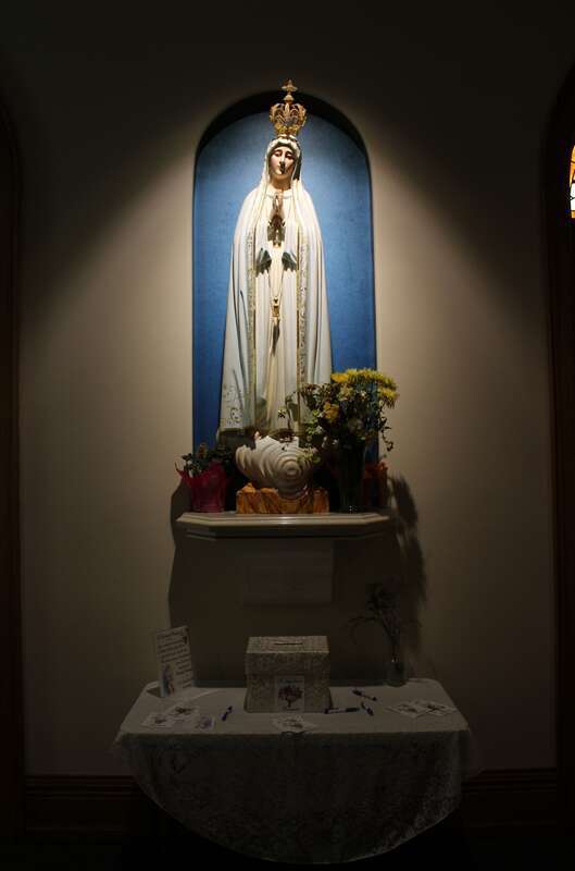 Our Lady of Fatima statue in the Cathedral of St. Mary in Fargo, North Dakota