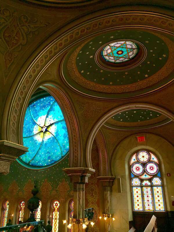 Ceiling and Stained Glass Detail 
Eldridge Street Synagogue