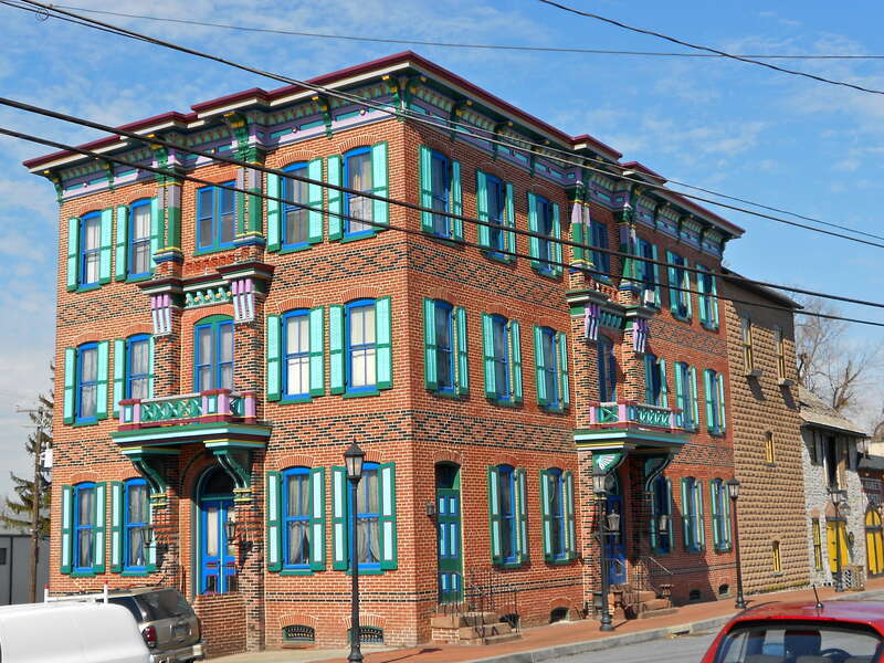 Central Hotel on the NRHP since June 4, 1973. At 102 North Market Street, about 2 blocks north of Main St., Mount Joy, Lancaster County, Pennsylvania.