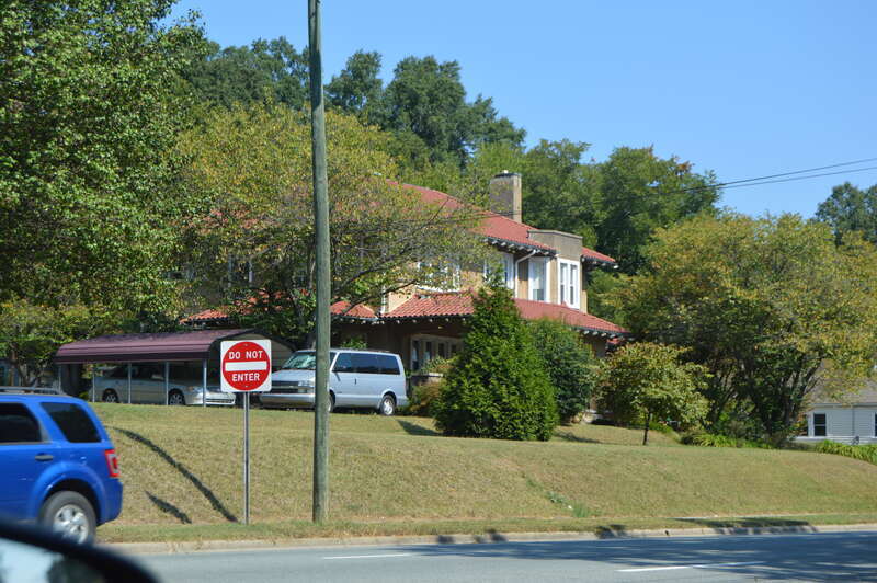 Street view of the Charles Horner House, located at 308 N. Fisher Street in Burlington, North Carolina, United States.  Built in 1921, it is listed on the National Register of Historic Places together with the adjacent Earl Horner House.