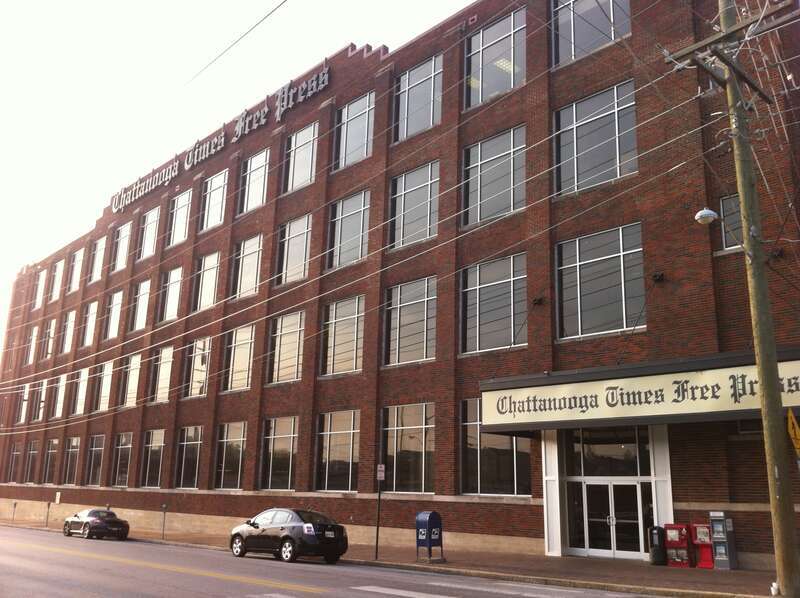 The headquarters of the Chattanooga Times Free Press newspaper in Chattanooga, Tennessee.