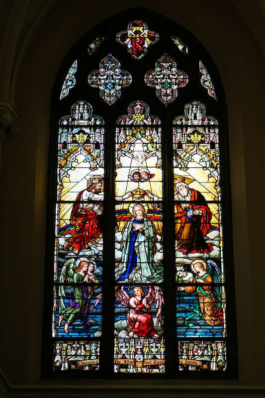 One of the stained glass windows in the Cathedral Basilica of the Immaculate Conception in Denver, Colorado.