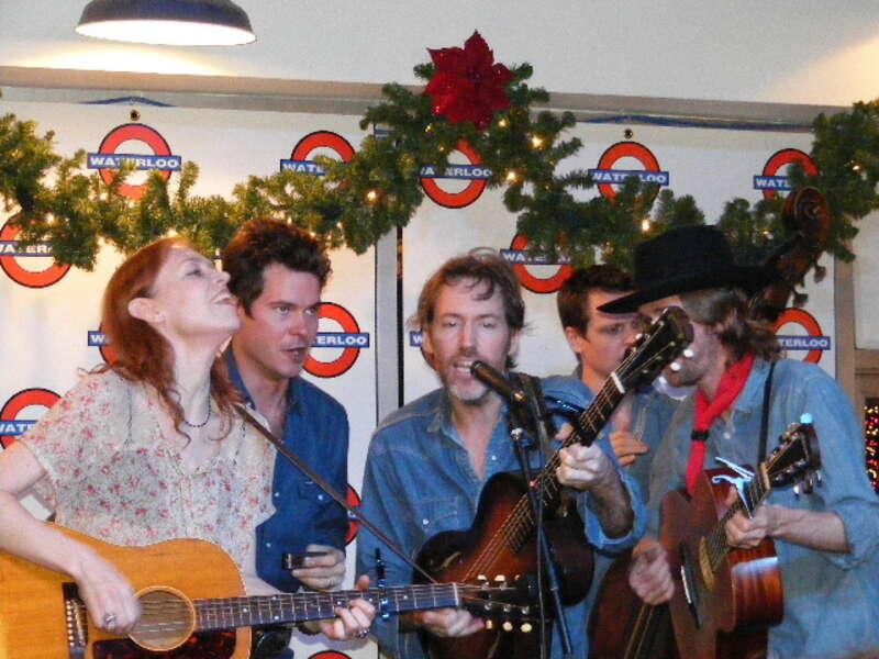 David Rawlings Machine performing at Waterloo Records in Austin, TX.  &quot;The Machine&quot; is made up of David, Gillian Welch, Ketch Secor, Willie Watson, and Morgan Jahnig.  Photo by Ron Baker.