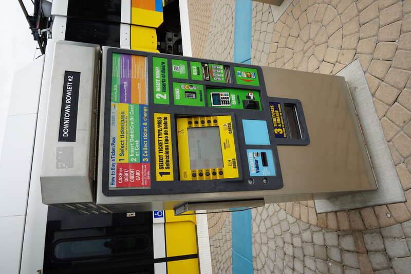 A Ticket Vending Machine at Downtown Rowlett Station in Rowlett, Texas (United States).
