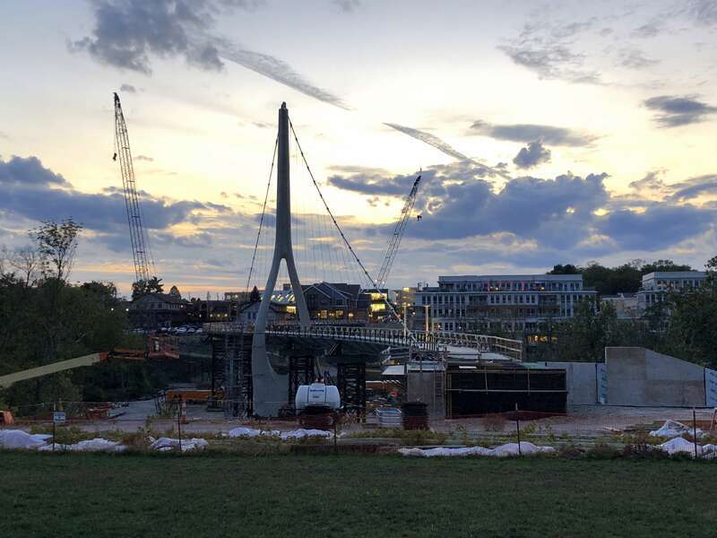 Dublin Link bridge under construction during October 2019 (Dublin, Ohio)