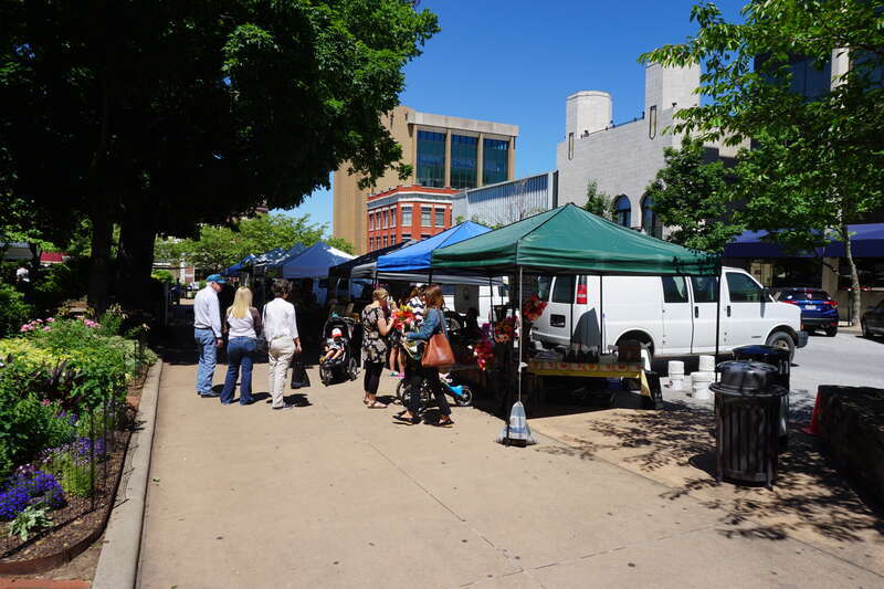 The Fayetteville Farmers' Market in Fayetteville, Arkansas (United States).