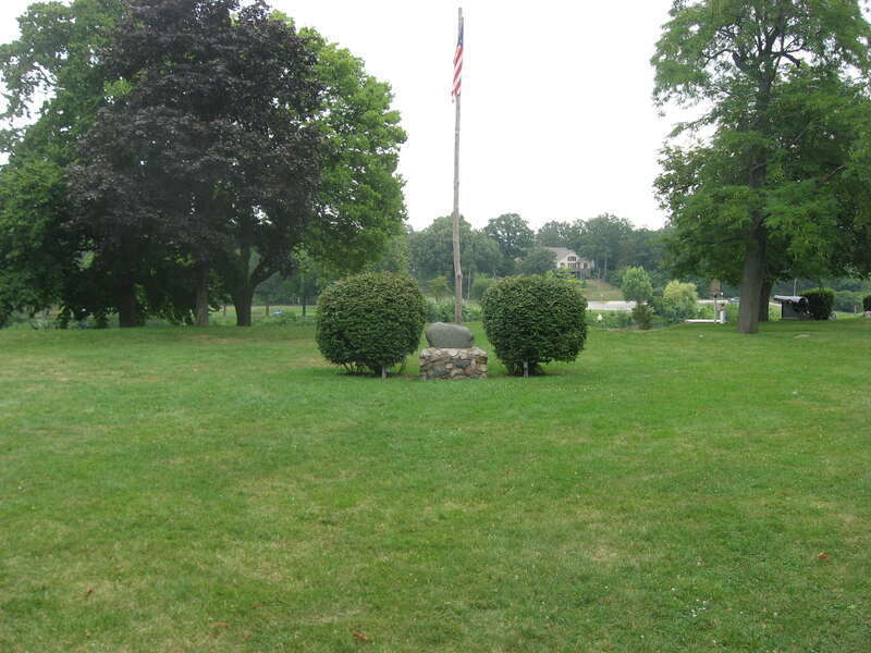 A flagpole at the site of Fort Defiance, located atop a bluff overlooking the confluence of the Auglaize and Maumee Rivers in Defiance, Ohio, United States.  Built in 1794, the fort served as U.S. Army headquarters before the Battle of Fallen