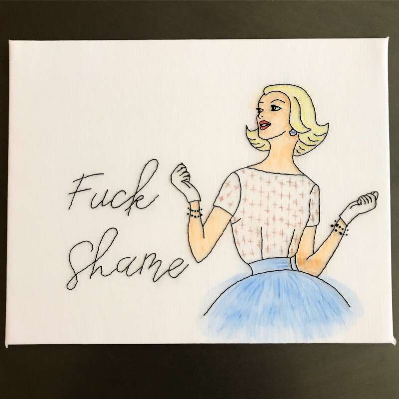 A feminist reimagining of vintage sewing pattern illustrations.