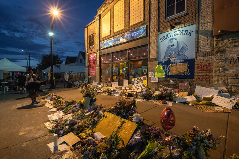 George Floyd Memorial in South Minneapolis. George Floyd died here on May 25th.