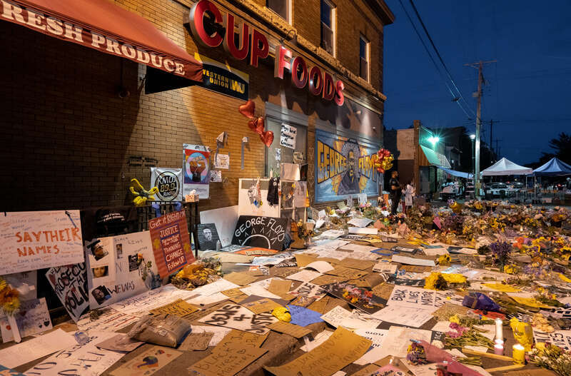 George Floyd Memorial in South Minneapolis outside of Cup Foods.