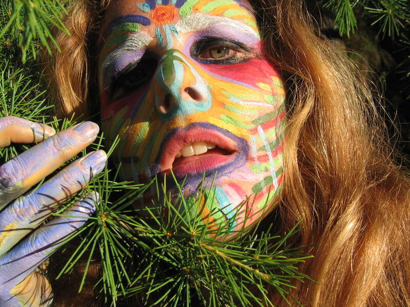 self portrait taken after i did a bodypaint bike ride. i painted myself