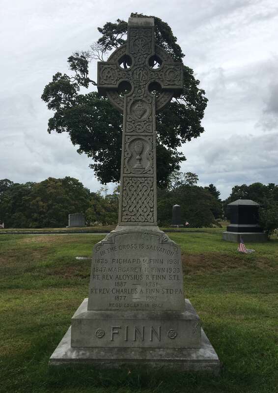 The gravestone of Fr. Charles A. Finn at Brookdale Cemetery in Dedham, Massachusetts