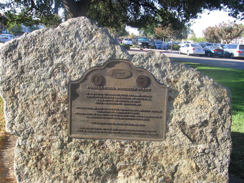 A plaque outside the Great Mall of the Bay Area in Milpitas, California, USA.