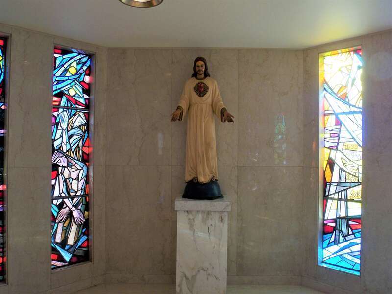 Sacred Heart statue in a side chapel in Guardian Angel Cathedral in Las Vegas.