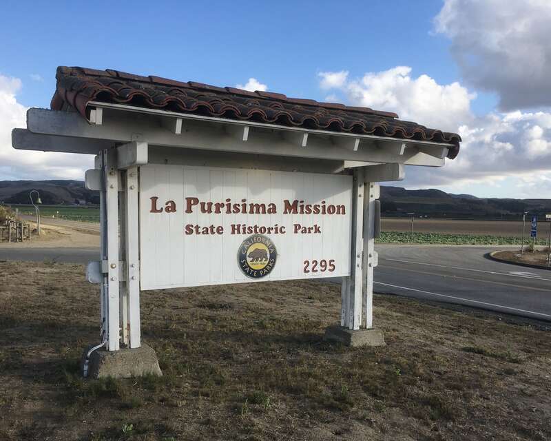 Highway sign for La Purisima Mission State Historical Park