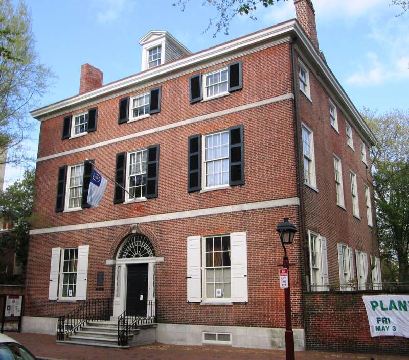 The Hill-Physick-Keith House at 321 S. 4th Street between Cypress and Delancey Streets in the Society Hill neighborhood fo Philadelphia was built in 1786 in the Federal style for wealthy wine merchant Henry Hill. From 1815 to 1837 it was the home of