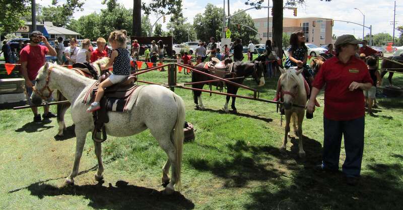 Carousel for riding horses at the Pioneer Day celebration at North Park.