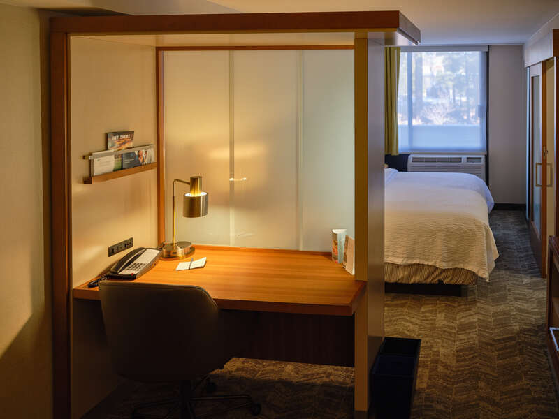A hotel room at the SpringHill Suites by Marriott at 2455 South Beulah Boulevard, Flagstaff, Arizona.