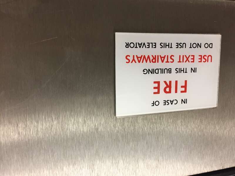 This in case of fire sign is displayed in a Southern, New Hampshire hospital.