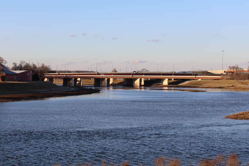 Fourth crossing (from mouth) of Interstate 75 over the Great Miami River in Dayton, Ohio in 2023