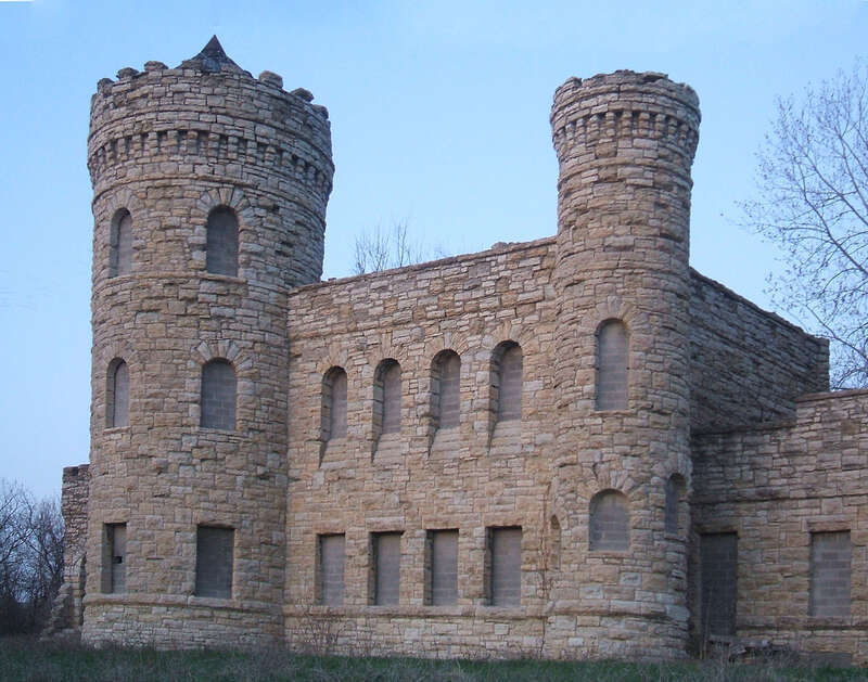 Front of the Jackson County Jail, located at 217 N. Main Street in Independence, Missouri, United States.  Along with a related marshal's house, it is listed on th National Register of Historic Places.