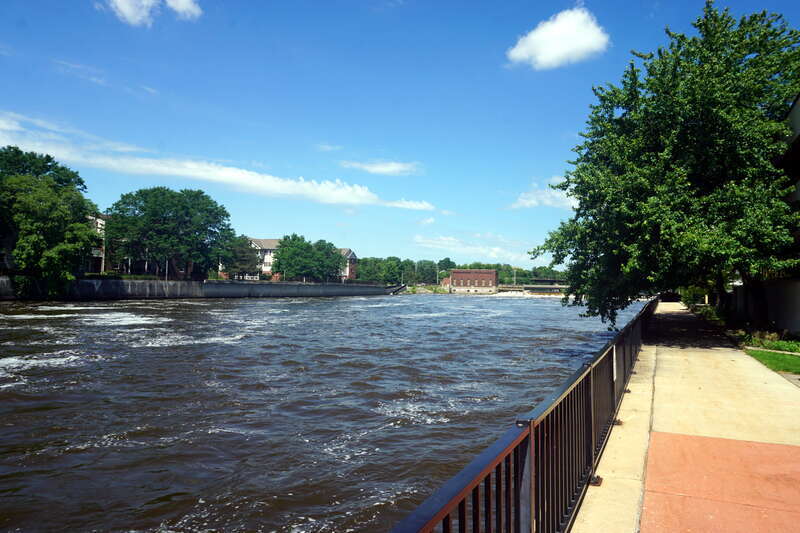 The Rock River in Janesville, Wisconsin (United States).