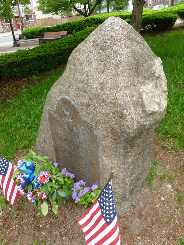 John Paul Stabile memorial, located on the lawn of the firehouse at 0 Medford Street, Medford, Massachusetts.