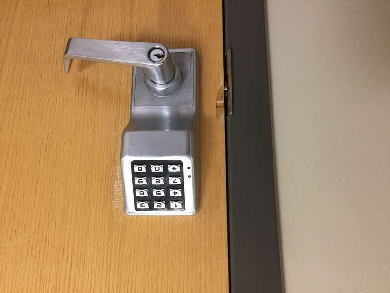This key code lock is displayed in a Southern, New Hampshire hospital.