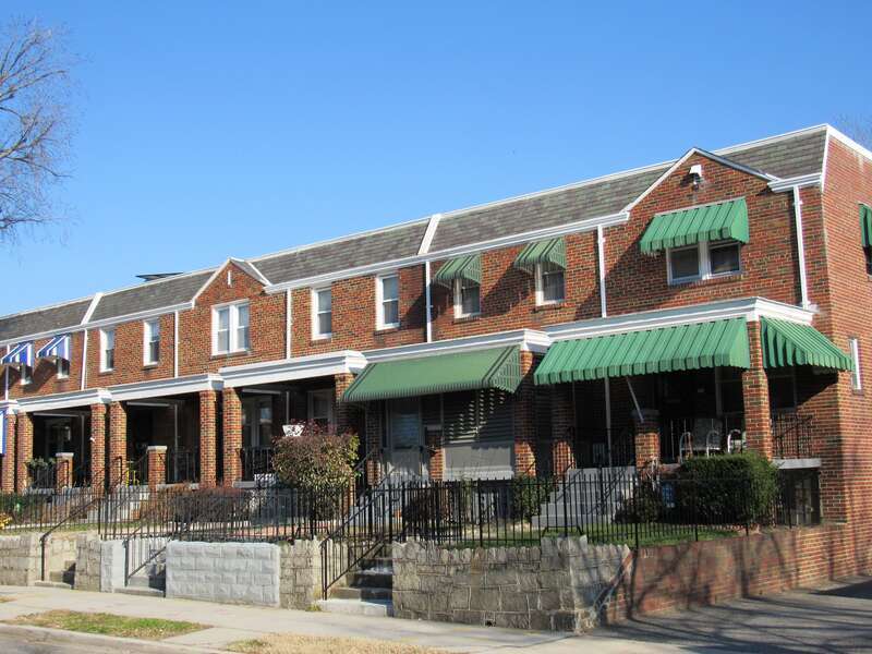 Row houses in the Kingman Park neighborhood of Washington, D.C.