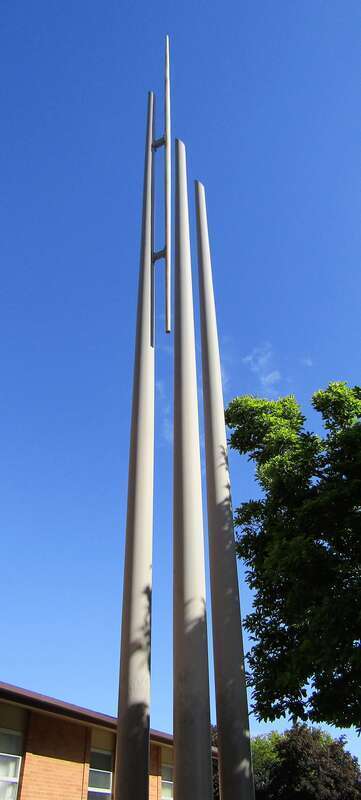 Spire of LDS meetinghouse at 715 S Utah Ave, Provo, UT 84606.