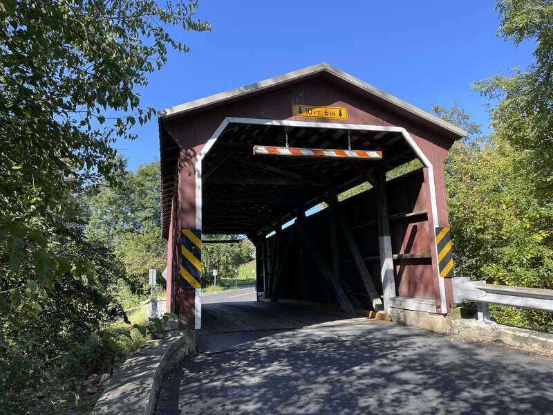 Landis Mill Covered Bridge looking westbound in Lancaster, Pennsylvania
