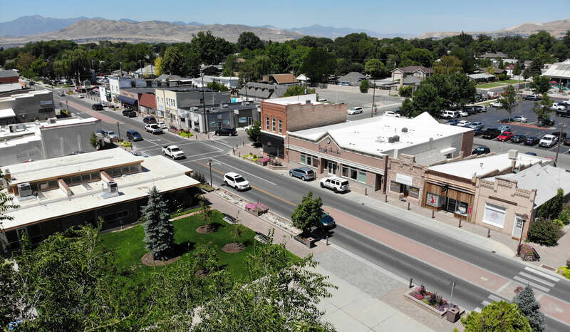 Lehi Main Street Historic District as seen from above