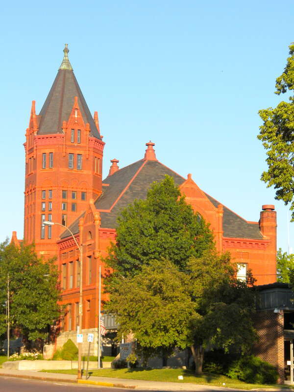 Marshall County (Kansas) Courthouse in Marysville, Kansas.  On the NRHP since November 5, 1974. At 1207 Broadway This building currently known as The Marshall County Historical Society. The building holds a Museum and Research Library. It is open to