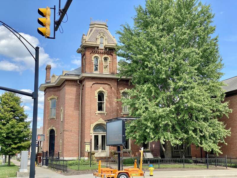 Built in the 1869, this Italianate-style house was constructed by Dixon Brown, a merchant who lived in Somerset, Ohio, as a wedding present for his daughter, Ella Brown McCune, and her husband, whom lived in Newark.  The McCune family owned the house