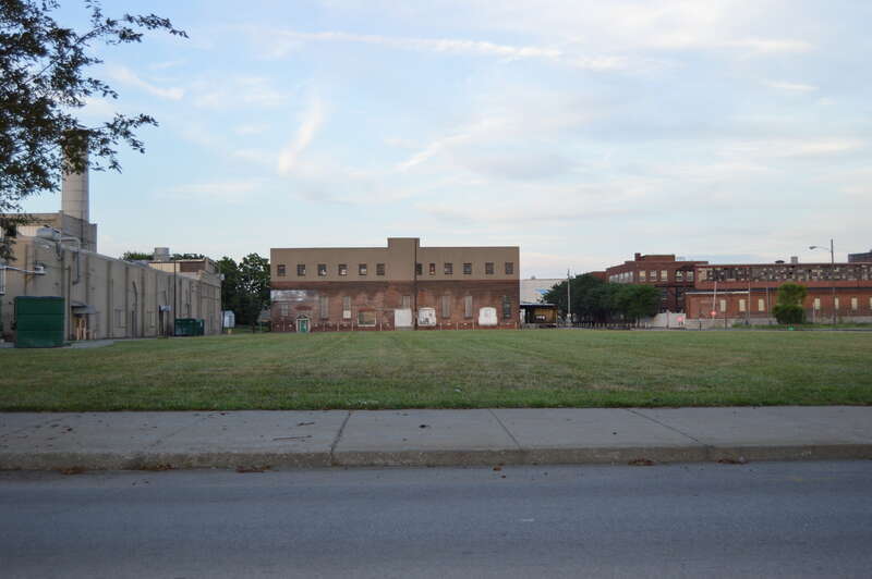 An empty lot on the northeastern corner of the junction of Twelfth Street and Ormsby Avenue in Louisville, Kentucky, United States.  This was formerly the site of the Mengel Box Company, which was listed on the National Register of Historic Places in