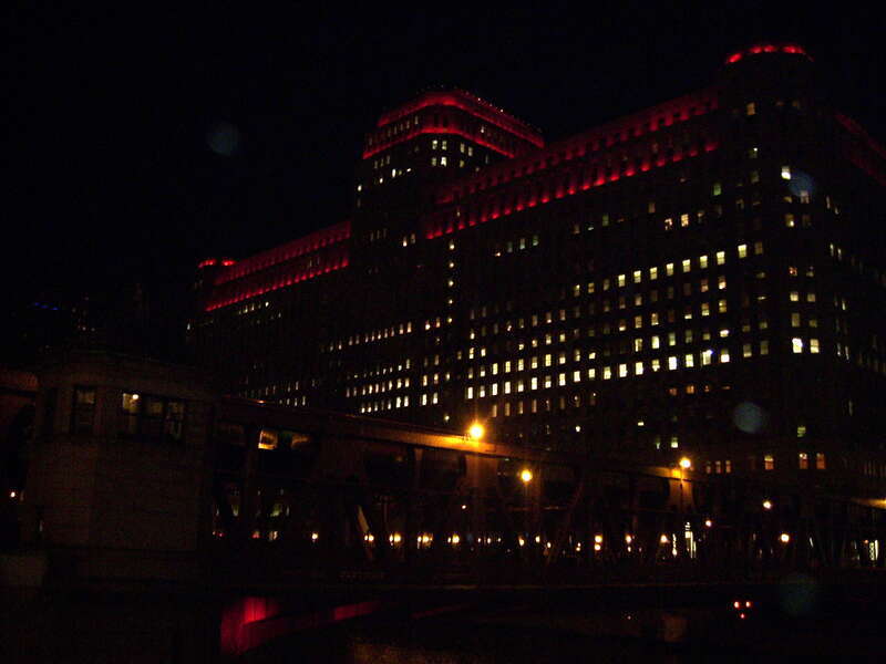 Wells Street, Chicago. Designed by Graham. Anderson, Probst and White and completed in 1931 for Marshall Field &amp;amp; Co as a wholesale buying center. It is the world's largest commercial building.