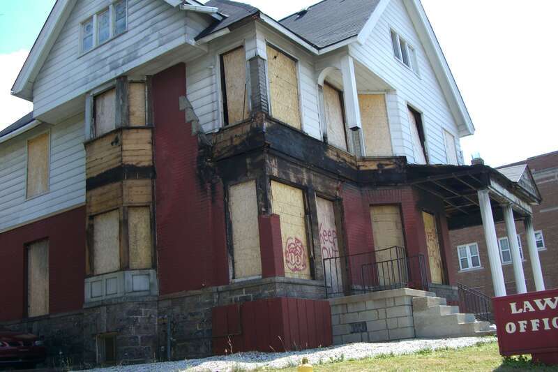 Near Downtown, Flint, Michigan. Looks to have been an old abandoned law office.