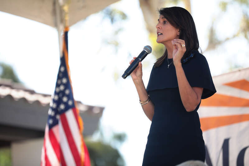 Former United Nations Ambassador Nikki Haley speaking with supporters at a campaign event for U.S. Senator Martha McSally at a home in Scottsdale, Arizona.

Please attribute to Gage Skidmore if used elsewhere.