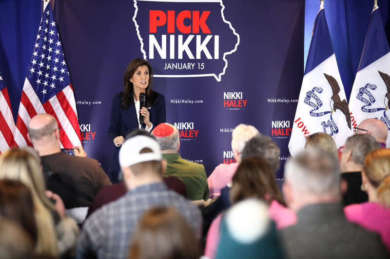 Former United Nations Ambassador Nikki Haley speaking with supporters at a campaign rally at Toast in Ankeny, Iowa.

Please attribute to Gage Skidmore if used elsewhere.