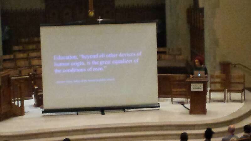 en:Nikole Hannah-Jones speaking on the subject of &quot;Great Schools Are Diverse Schools&quot; at the Third Presbyterian Church in en:Rochester, New York