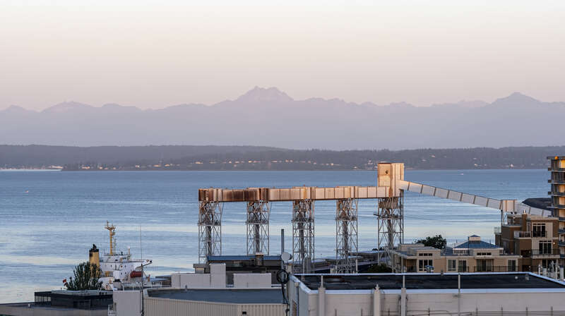 The Olympic Mountains from Seattle, Washington, USA