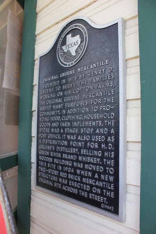 Founded in 1878 by Henry D. Gruene to serve the families working on his cotton farm, the original Gruene Mercantile served many purpose for the community. In addition to providing food, clothing, household goods and farm implements, the store was a