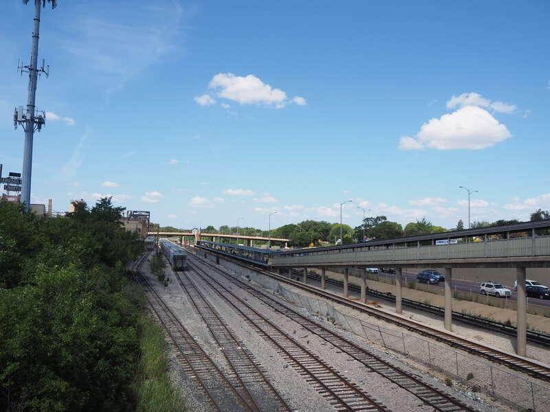 Overhead view of Harlem from the east