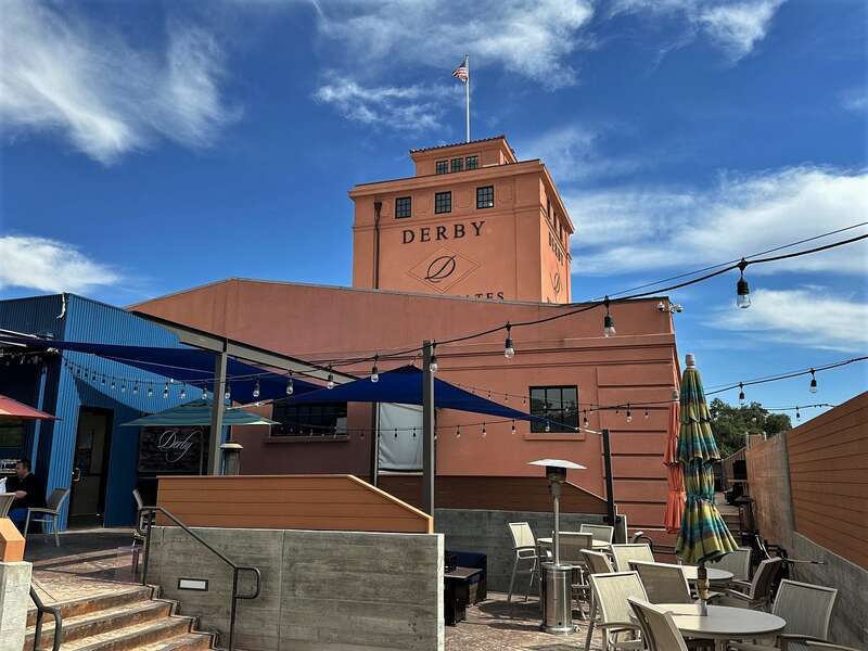 Paso Robles Almond Growers Association Warehouse  Currently operating as Derby Wine Estates.  North elevation, currently purposed as a restaurant.