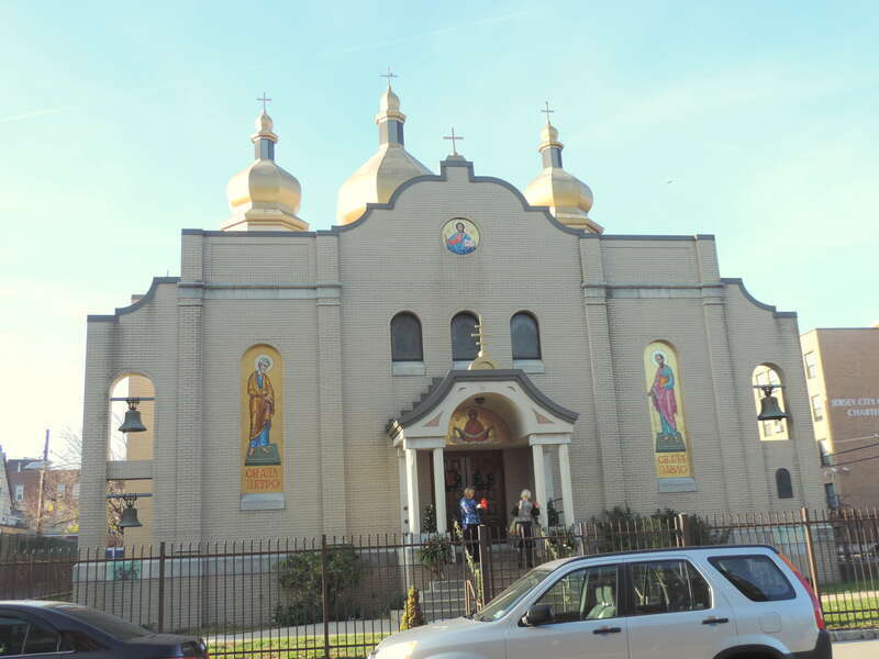 Looking west across Bergen Avenue at SS Peter&amp;amp;Paul Ukrainian Catholic Church, in the Bergen Section on a sunny afternoon